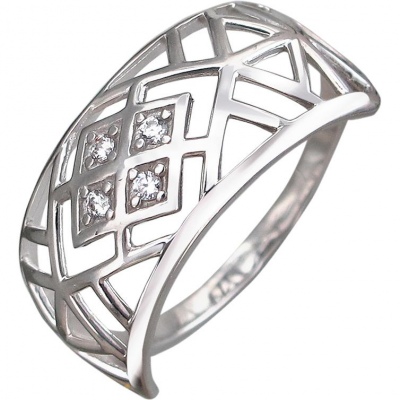 

Кольцо из серебра р.  Эстет 01К159778, фианит, 01К159778