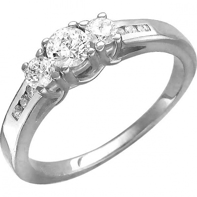 

Кольцо из серебра р.  Эстет 01К155925, фианит, 01К155925