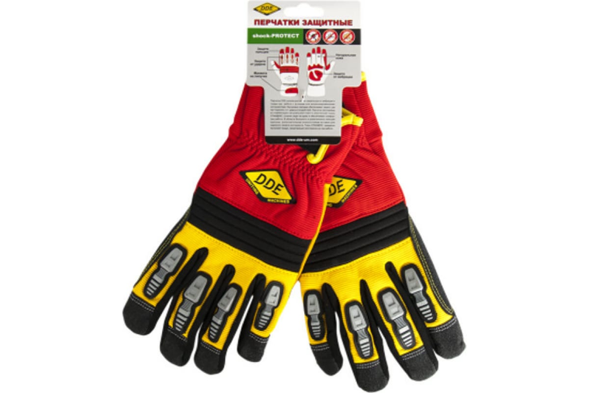 DDE Перчатки кожаные спандекс shock-PROTECT DDE L утепленные кожаные перчатки s gloves