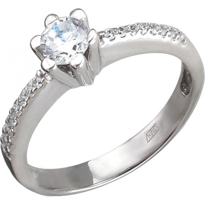 

Кольцо из серебра с фианитом р. 19,5 Эстет 01К1510769, 01К1510769