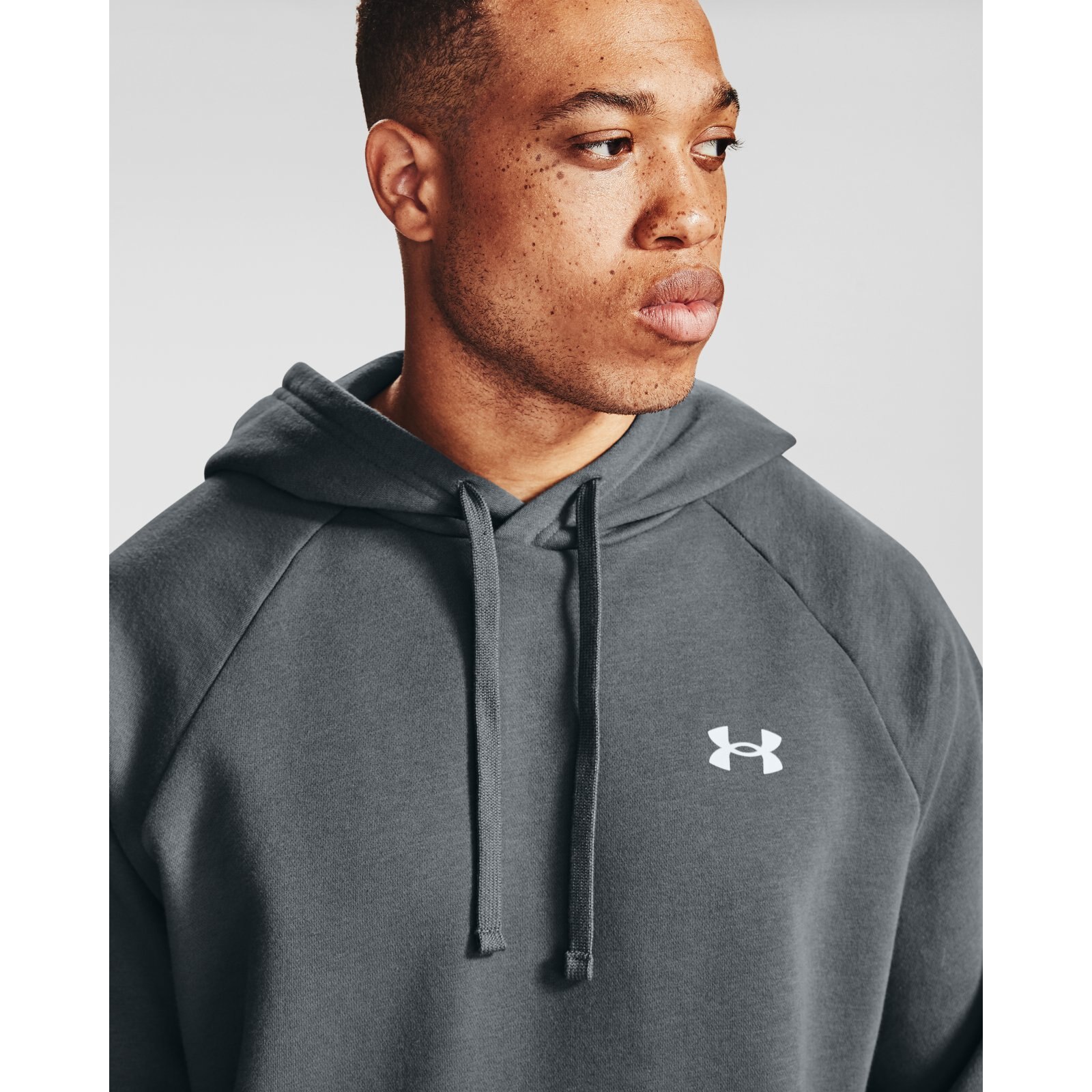 фото Толстовка мужская under armour rival cotton hoodie серая xxl