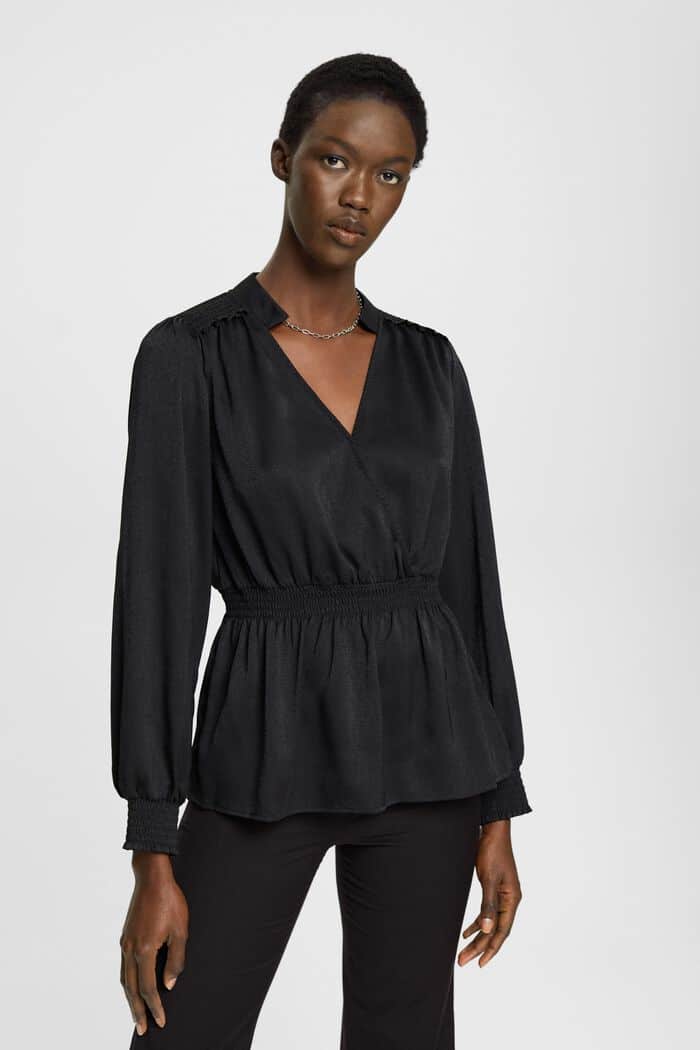 Блузка Esprit для женщин чёрная-001 размер EU XS 112EO1F314 4090₽