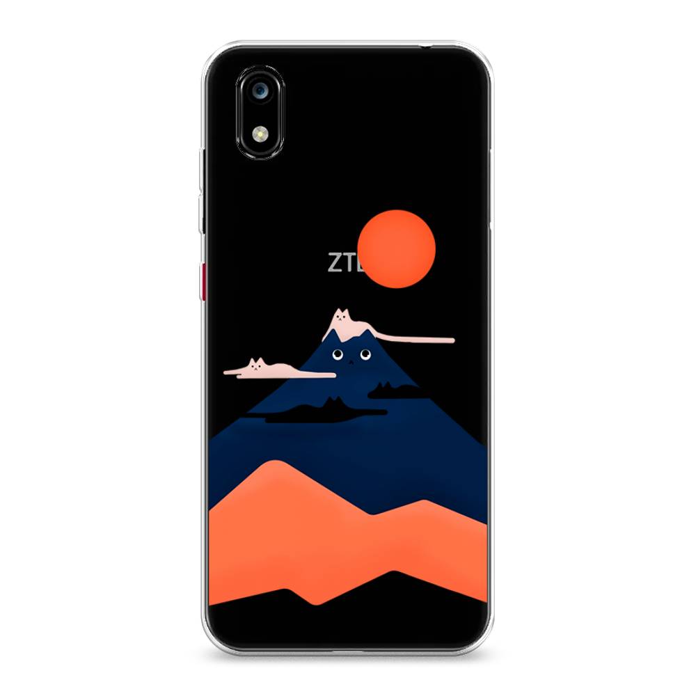 

Чехол на ZTE Blade A7 2019 "Кот-гора", Черный;оранжевый, 133150-4