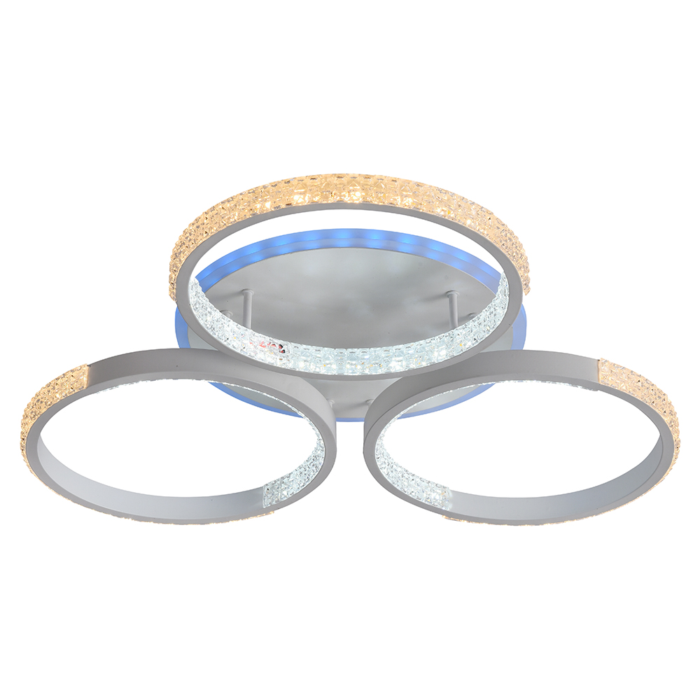 

Потолочная светодиодная люстра Profit Light 8047/3 WHT A 78W+6W RGB диммируемая с ПДУ, 8047/3 A