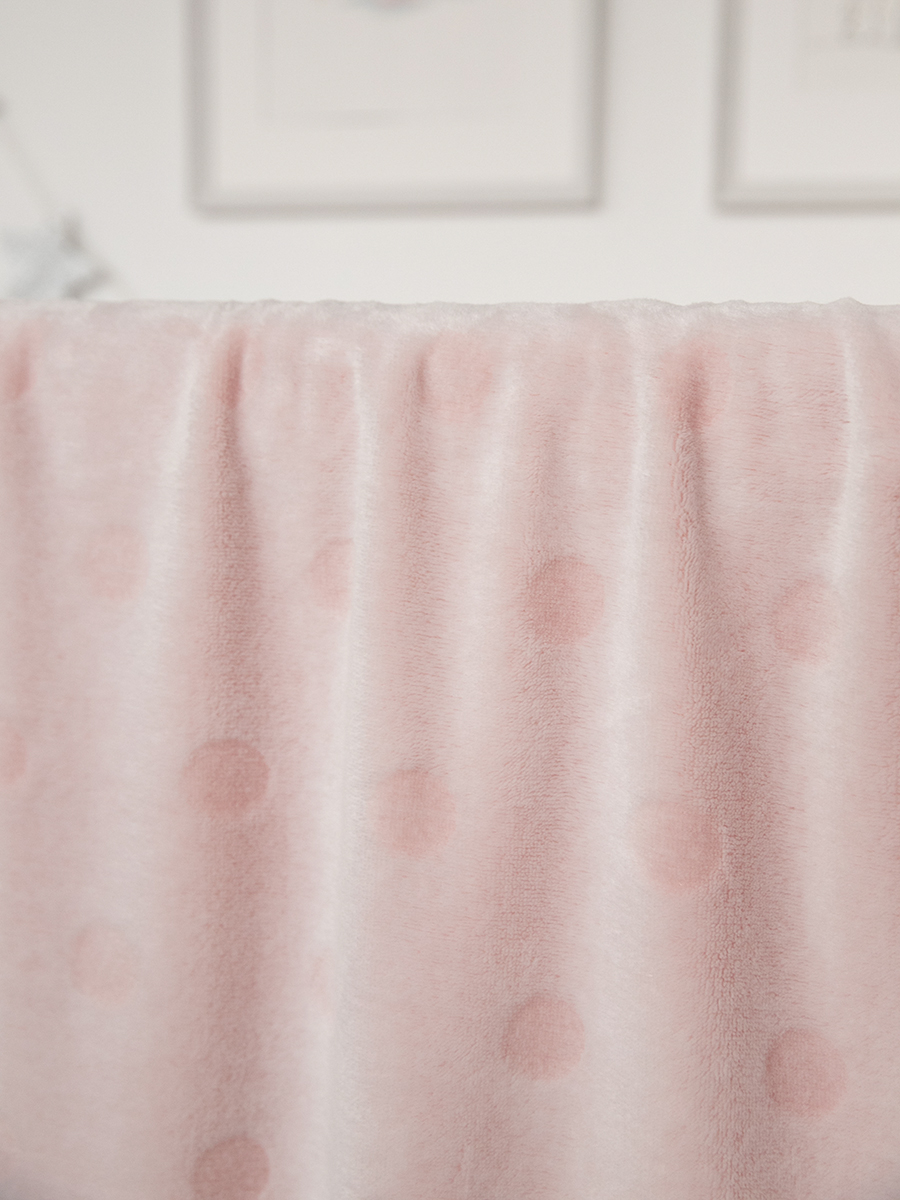 Плед для новорожденных 75х100 см., в кроватку, коляску, Горох, розовый плед kogankids для новорожденных 95х95 см