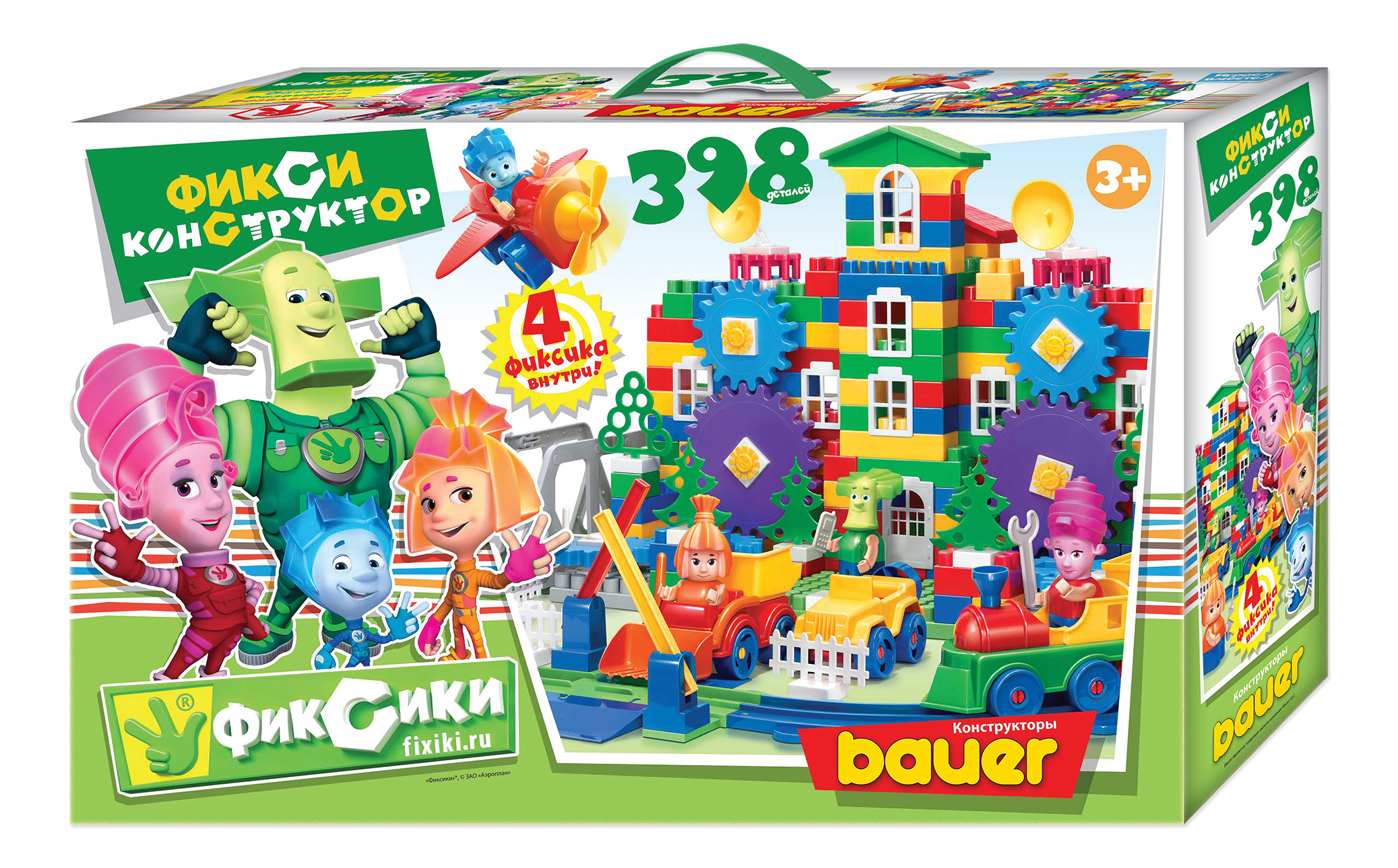 фото Конструктор bauer фикси (нолик+симка+папус+мася), 398 эл.