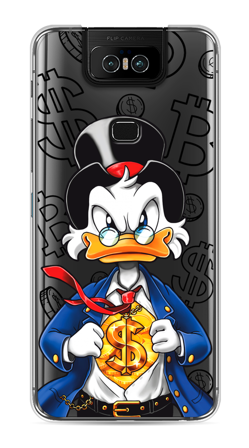 

Чехол на Asus Zenfone 6 ZS630KL "Scrooge Goldman", Черный;белый;синий, 43950-1