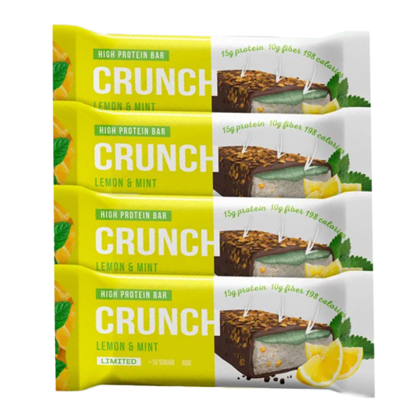 Протеиновый батончик BOOTYBAR Crunch Standart 16шт по 60 г, Лимон и мята