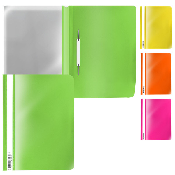 Папка-скоросшиватель Erich Krause Fizzy Neon пластиковая А4 цвета в ассортименте