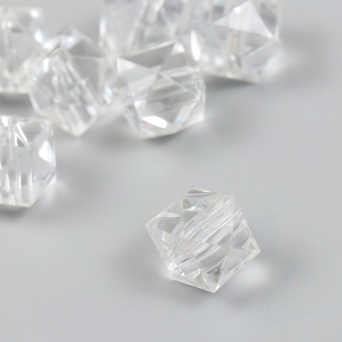 

Бусины для творчества Арт Узор пластик Кристалл квадратный набор 20 гр 1,6х1,8х1,8 см, 2шт, Прозрачный