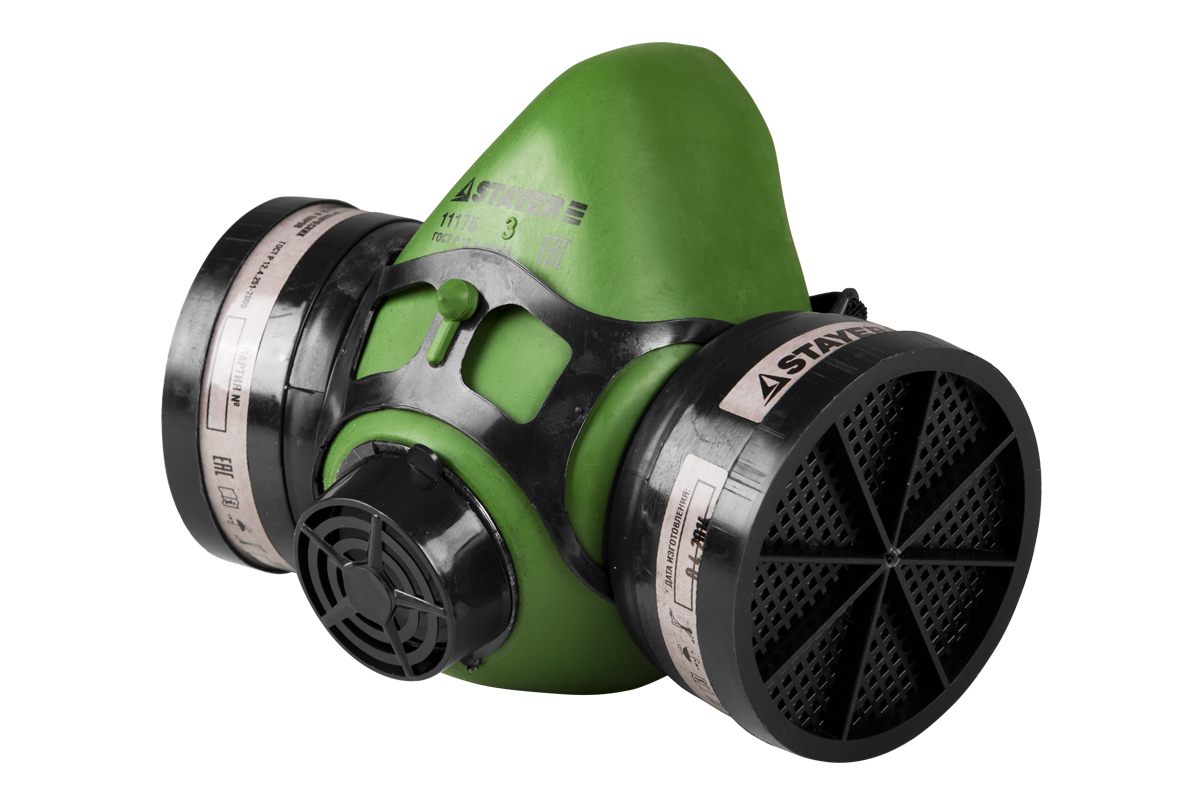

STAYER HF-6000 респиратор противогазовый, два фильтра A1 в комплекте
