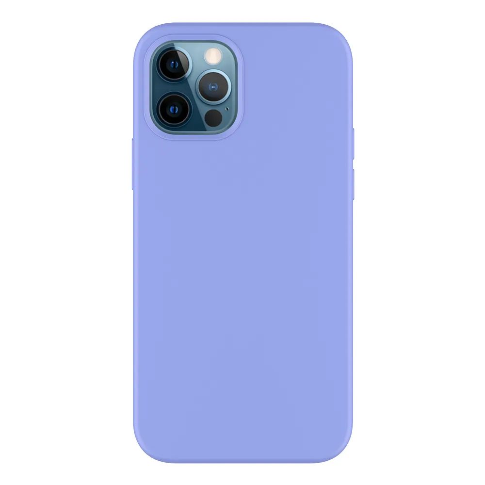 фото Накладка soft silicone для apple iphone 12 pro max, лавандовый, pet синий, deppa