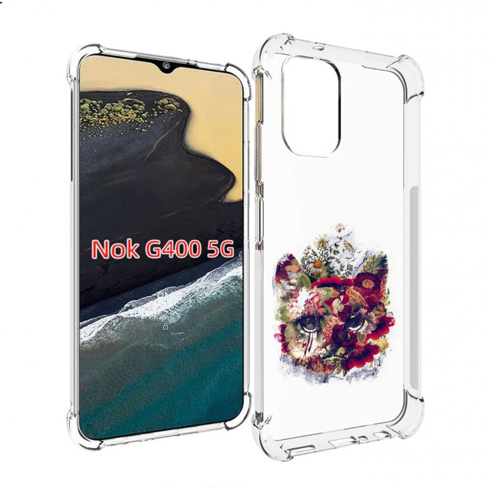 Чехол MyPads Лиса в цветах-2 для Nokia G400 5G