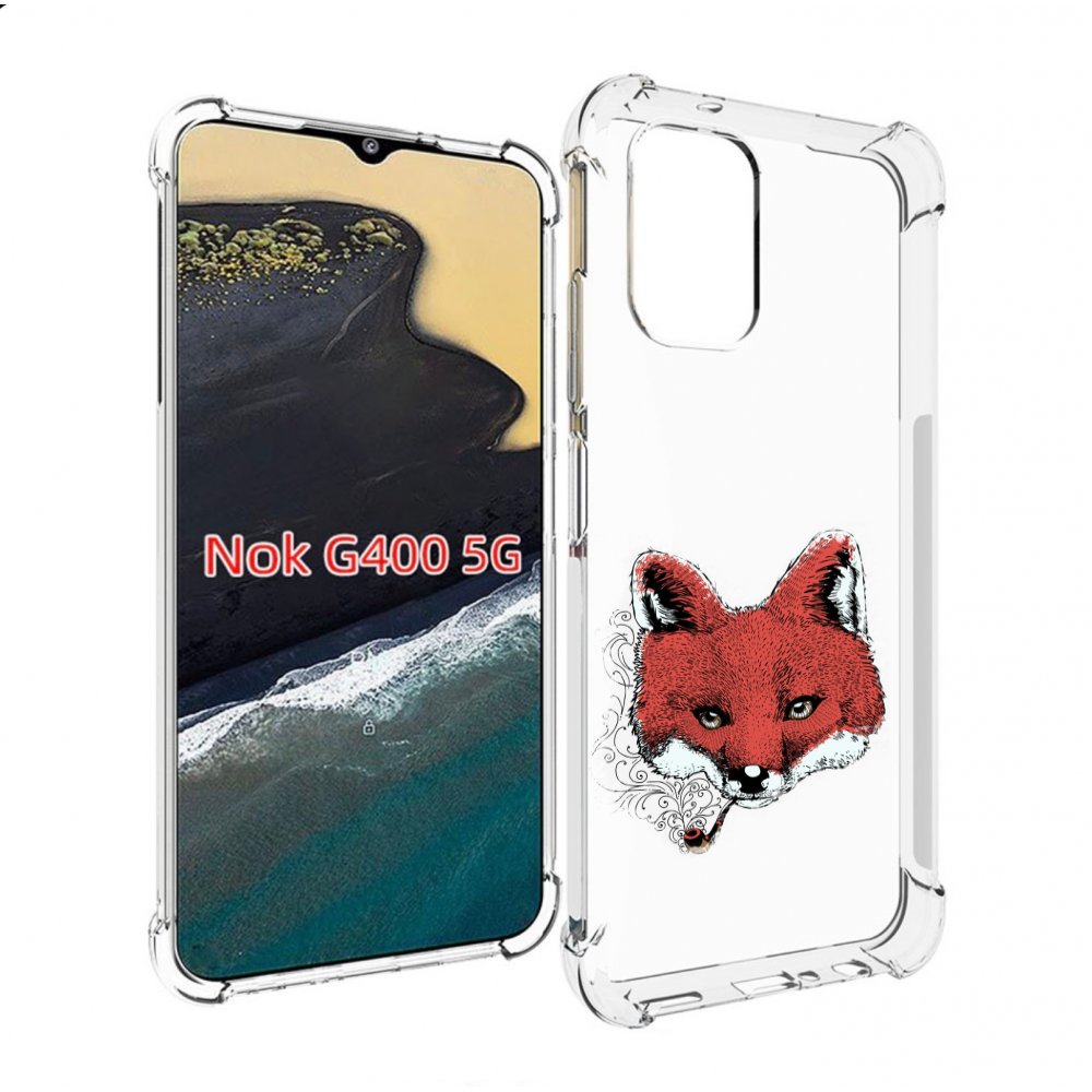 

Чехол MyPads Лис с трубкой для Nokia G400 5G, Прозрачный, Tocco