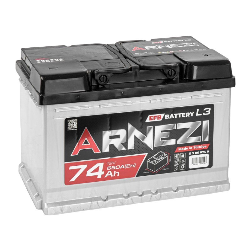 Аккумулятор ARNEZI EFB Start-stop 74 А/ч обратный R(+) 278x175x190 L3 EN 650 А