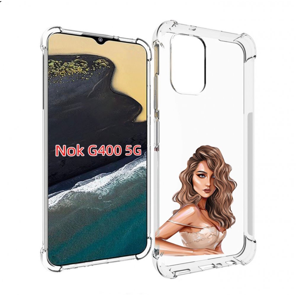 

Чехол MyPads Кудрявая-девушка женский для Nokia G400 5G, Прозрачный, Tocco