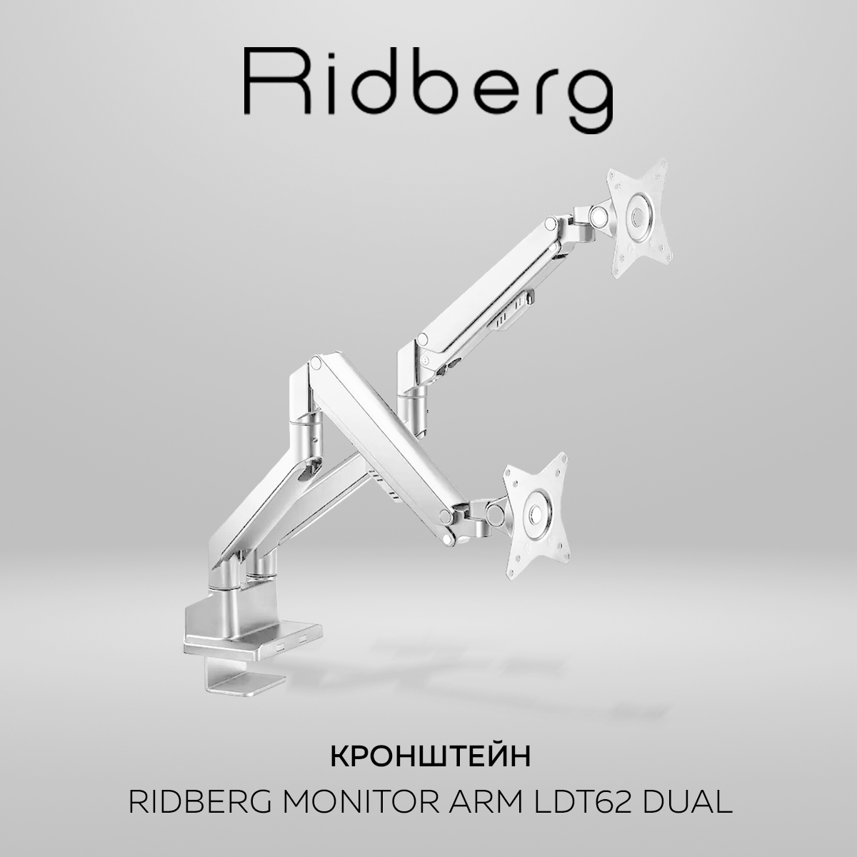

Кронштейн Ridberg Monitor Arm LDT62 Dual LDT62-C024 (White), LDT62-C024
