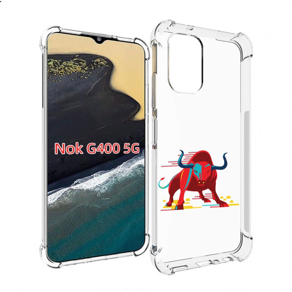 

Чехол MyPads Красный-бык для Nokia G400 5G, Прозрачный, Tocco
