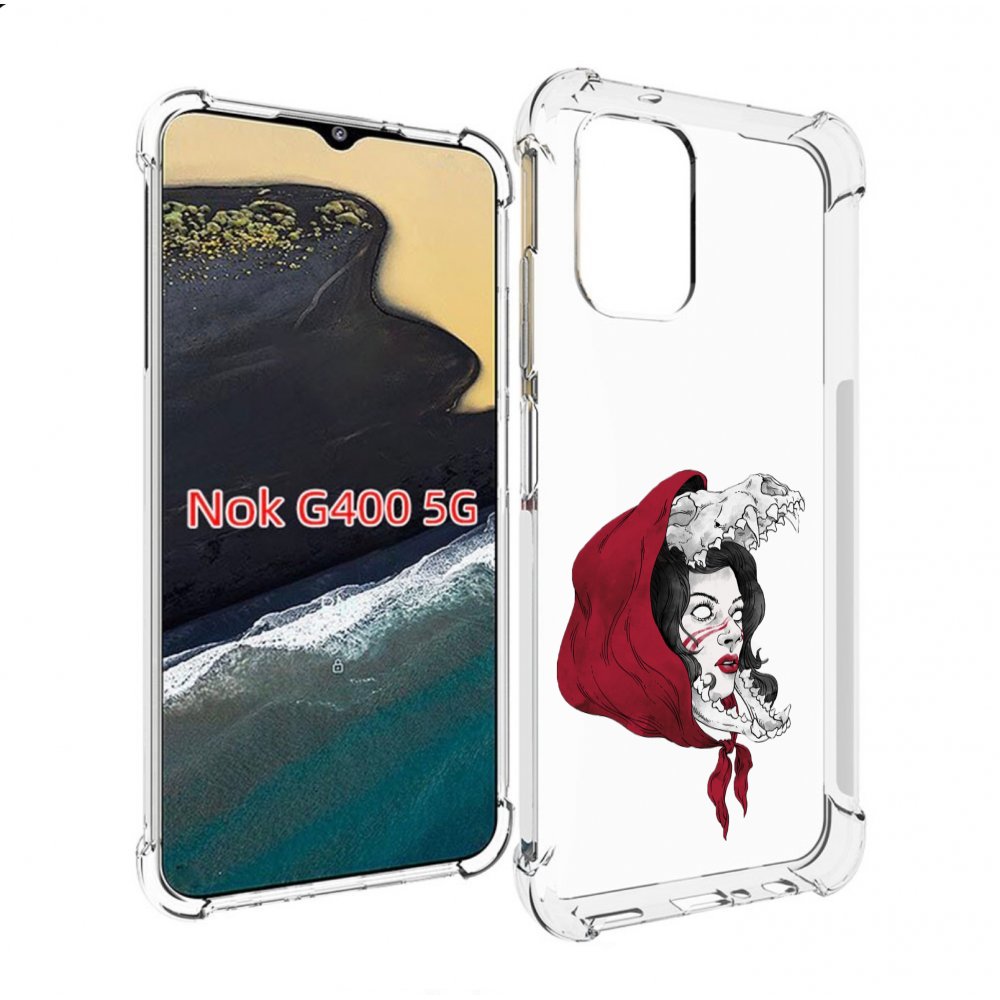 

Чехол MyPads Красная шапочка и волк женский для Nokia G400 5G, Прозрачный, Tocco
