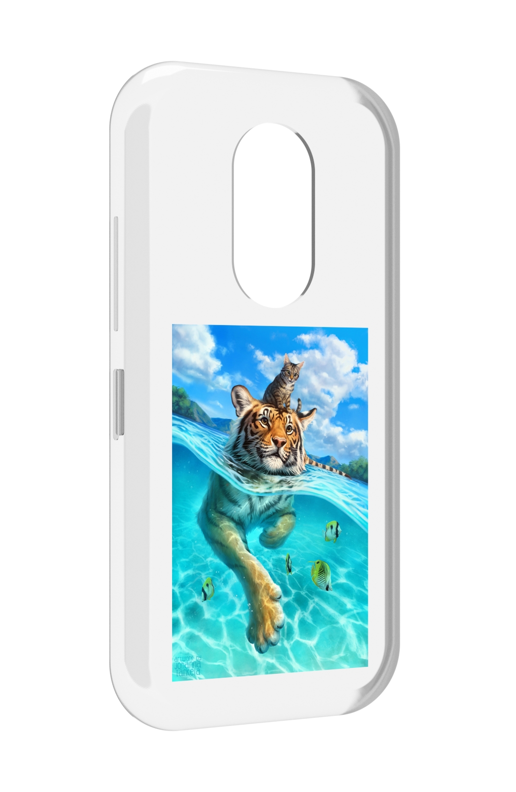 

Чехол MyPads Кот-на-тигре для Doogee S61 / S61 Pro, Прозрачный, Tocco