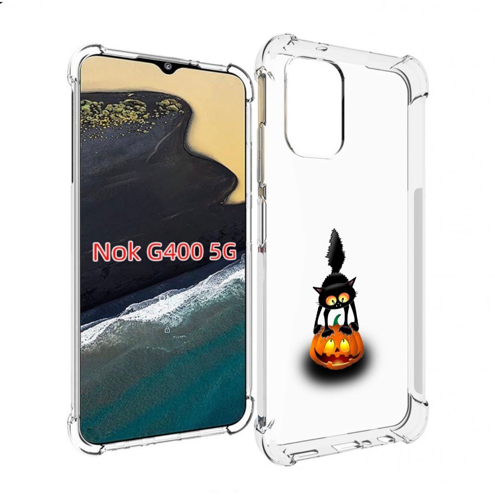 

Чехол MyPads Котик с тыквой для Nokia G400 5G, Прозрачный, Tocco