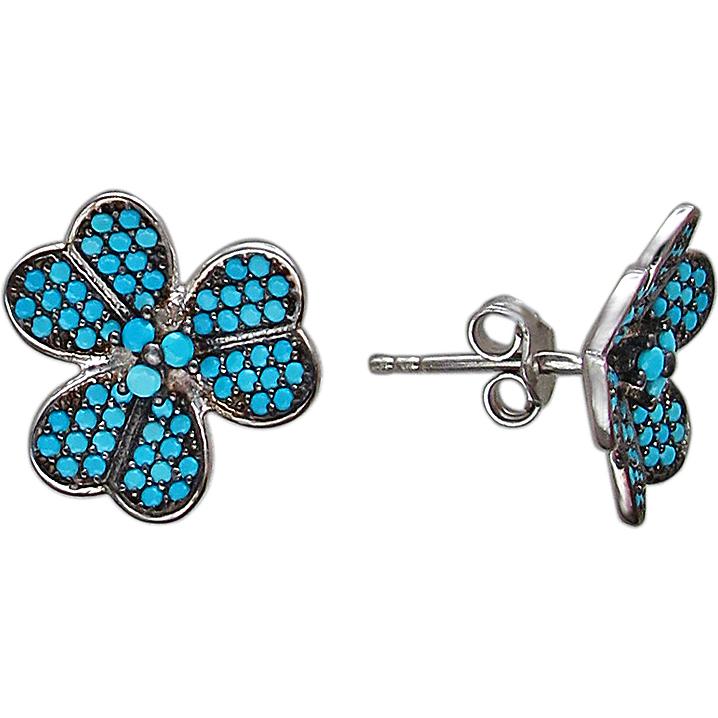 

Серьги женские из серебра Эстет 01С2510214-1Ч, фианит, 01С2510214-1Ч