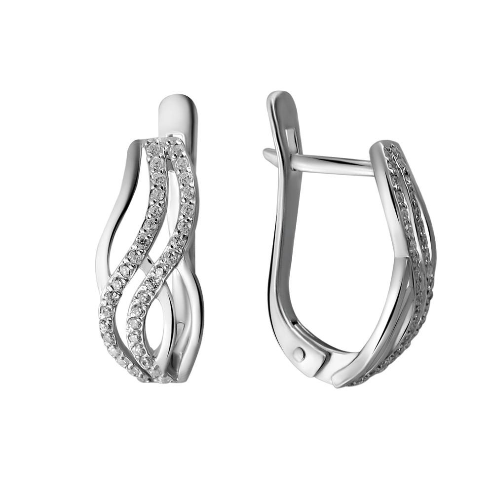 

Серьги женские из серебра Эстет 01С155305, фианит, 01С155305