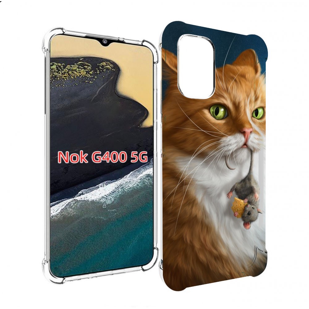 

Чехол MyPads Кот-и-мышь для Nokia G400 5G, Прозрачный, Tocco