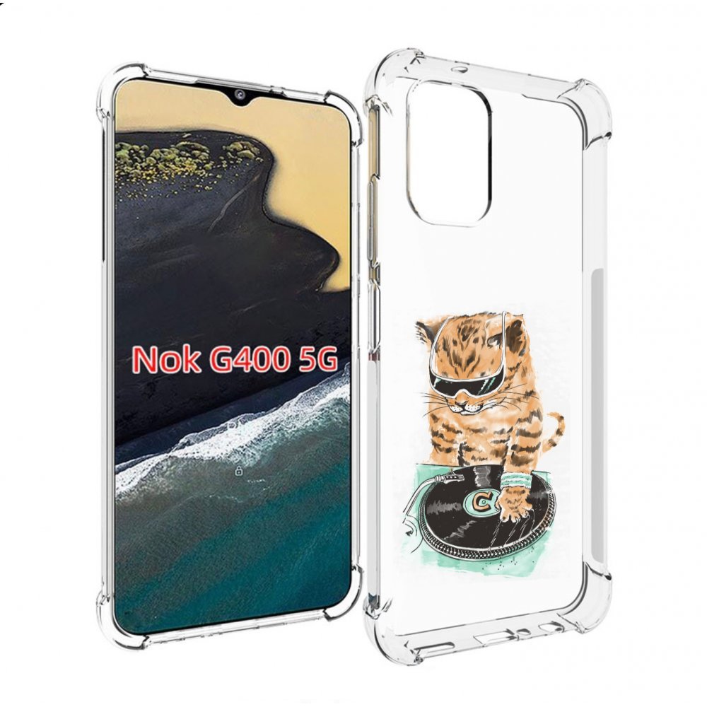 

Чехол MyPads Кот диджей для Nokia G400 5G, Прозрачный, Tocco