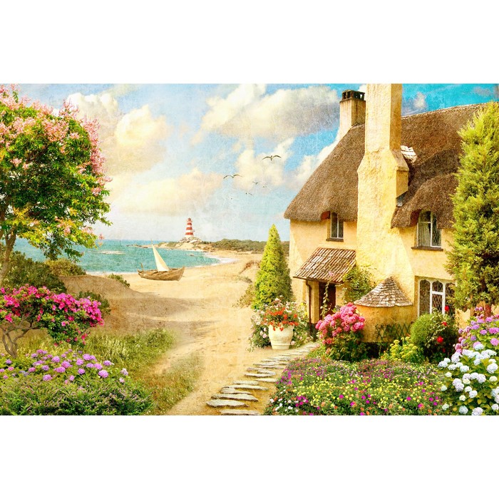 

Картина на подрамнике "Домик у моря" 40*50 см