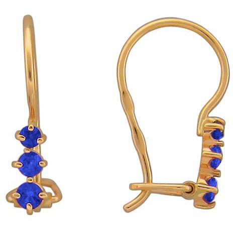 

Серьги женские из золота Эстет 01С214807-3, сапфир, 01С214807-3