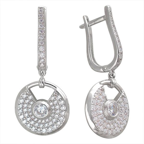 

Серьги женские из серебра Эстет 01С1511121, фианит, 01С1511121