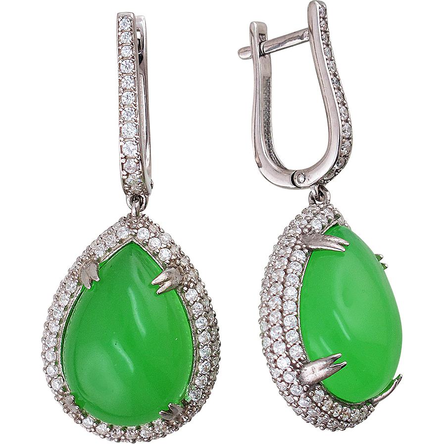 

Серьги женские из серебра Эстет 01С4511080-2, агат/фианит, 01С4511080-2