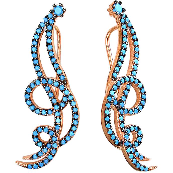

Серьги женские из серебра Эстет 01С2510222ЧА-1, фианит, 01С2510222ЧА-1