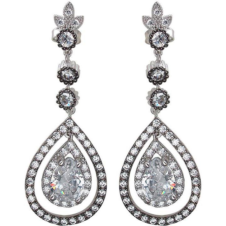 

Серьги женские из серебра Эстет 01С1510542Ч, фианит, 01С1510542Ч