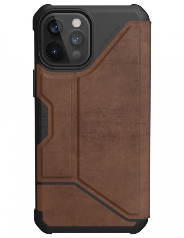 фото Чехол-книжка urban armor gear metropolis series для iphone 12 pro max, коричневый lthr uag