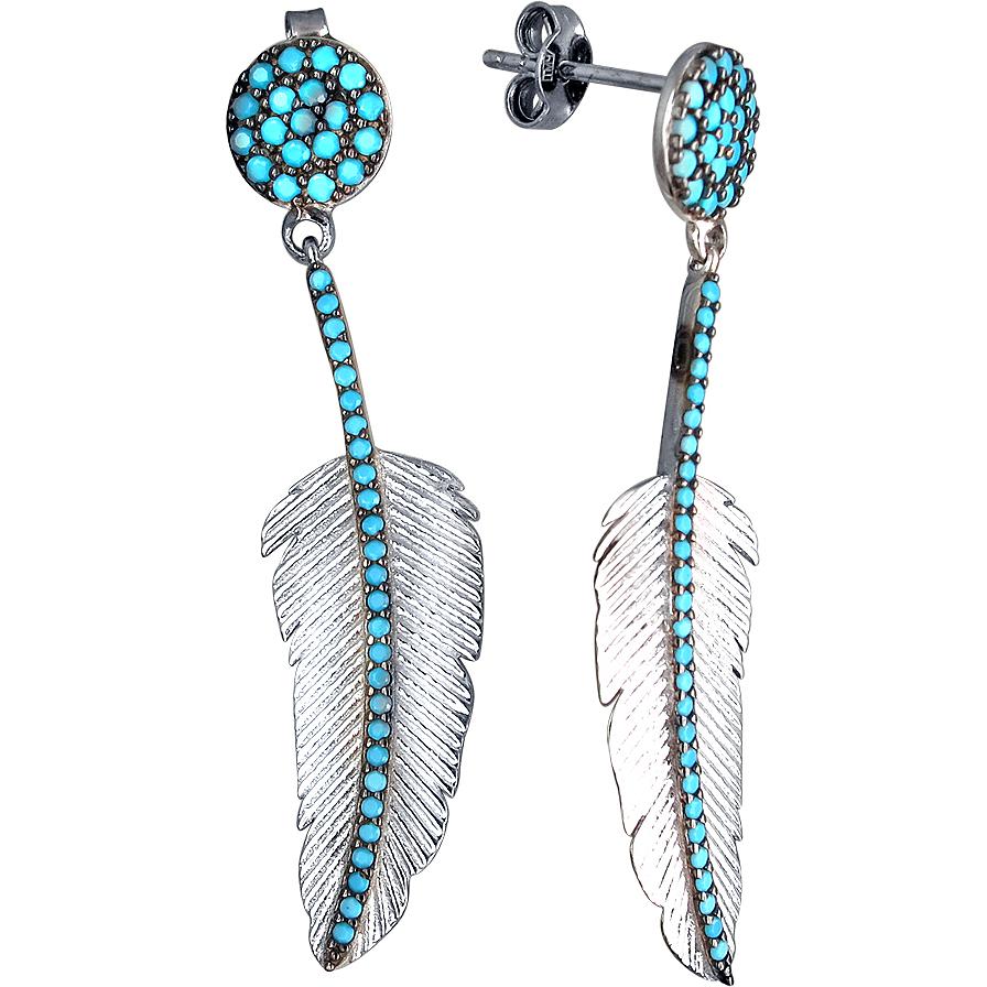 

Серьги женские из серебра Эстет 01С2511110Ч-1, фианит, 01С2511110Ч-1