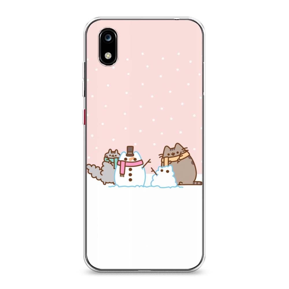 

Чехол на ZTE Blade A7 2019 "Котики в снегу", Розовый;белый;серый, 133150-5