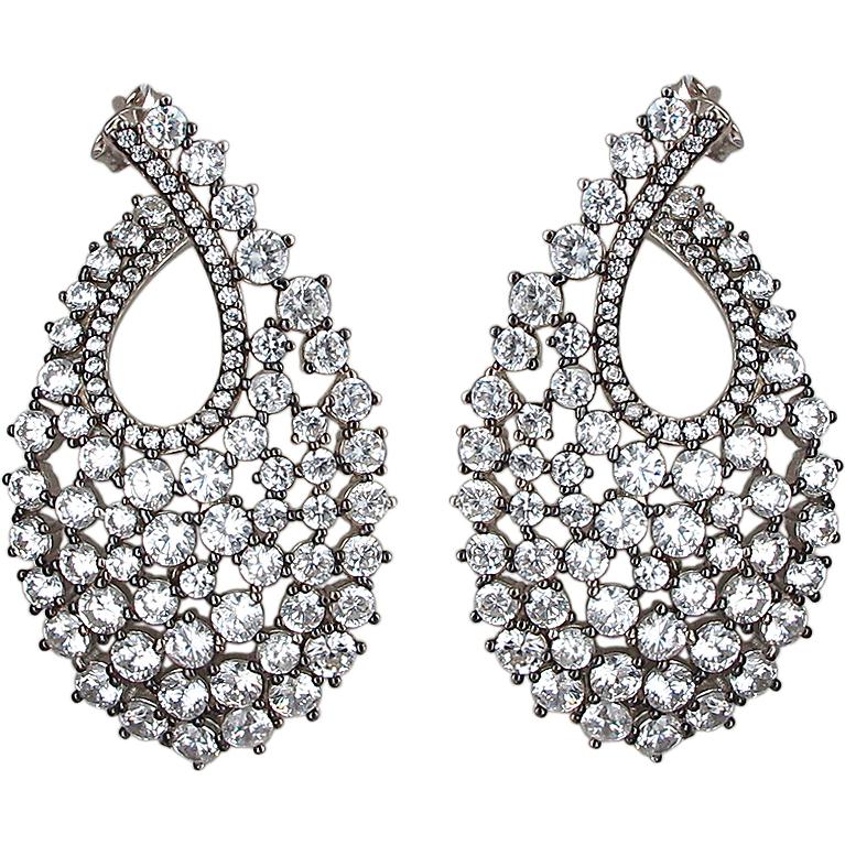 

Серьги женские из серебра Эстет 01С1510199Ч, фианит, 01С1510199Ч