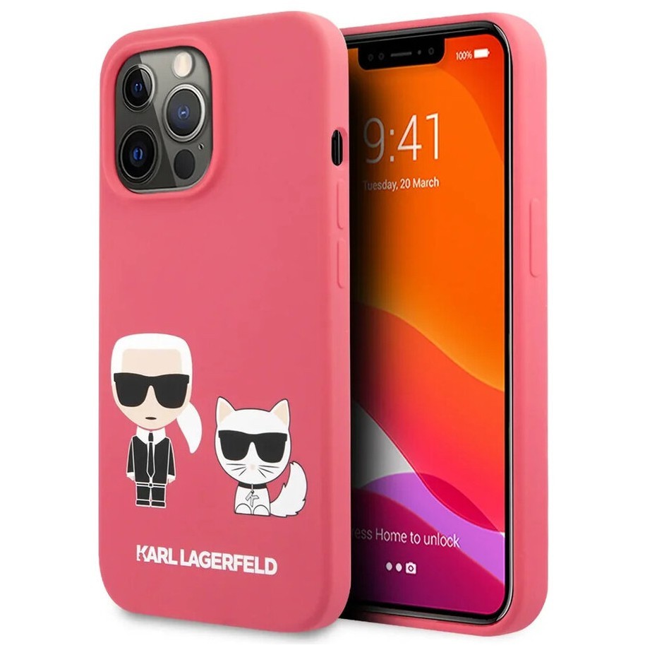 фото Чехол cg mobile karl lagerfeld liquid silicone karl choupette iphone 13 pro max, фуксия