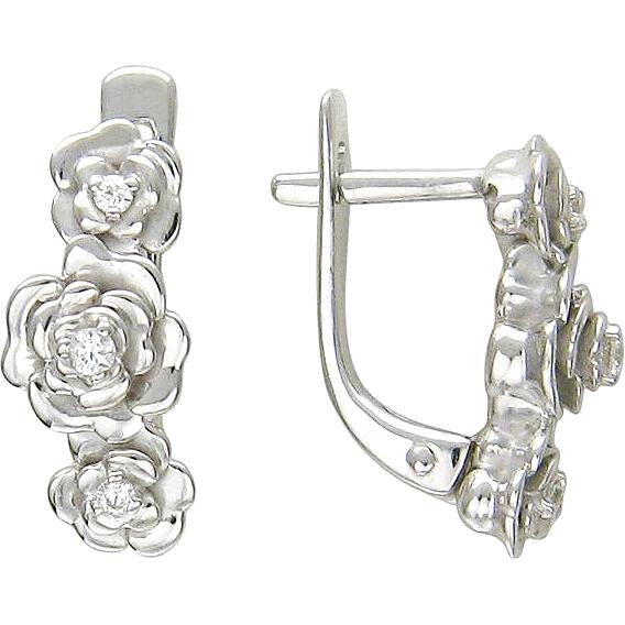 

Серьги женские из серебра Эстет 01С156082, фианит, 01С156082