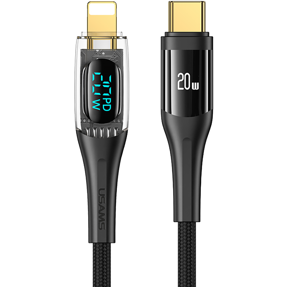 Кабель USB Type C - Lightning Usams US-SJ588 1.2 м черный