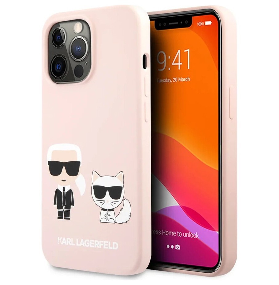 фото Чехол cg mobile karl lagerfeld liquid silicone karl choupette iphone 13 pro, розовый