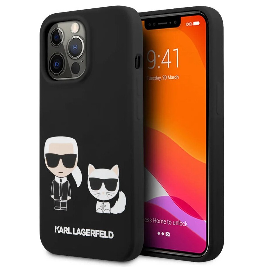 фото Чехол cg mobile karl lagerfeld liquid silicone karl choupette iphone 13 pro max, черный