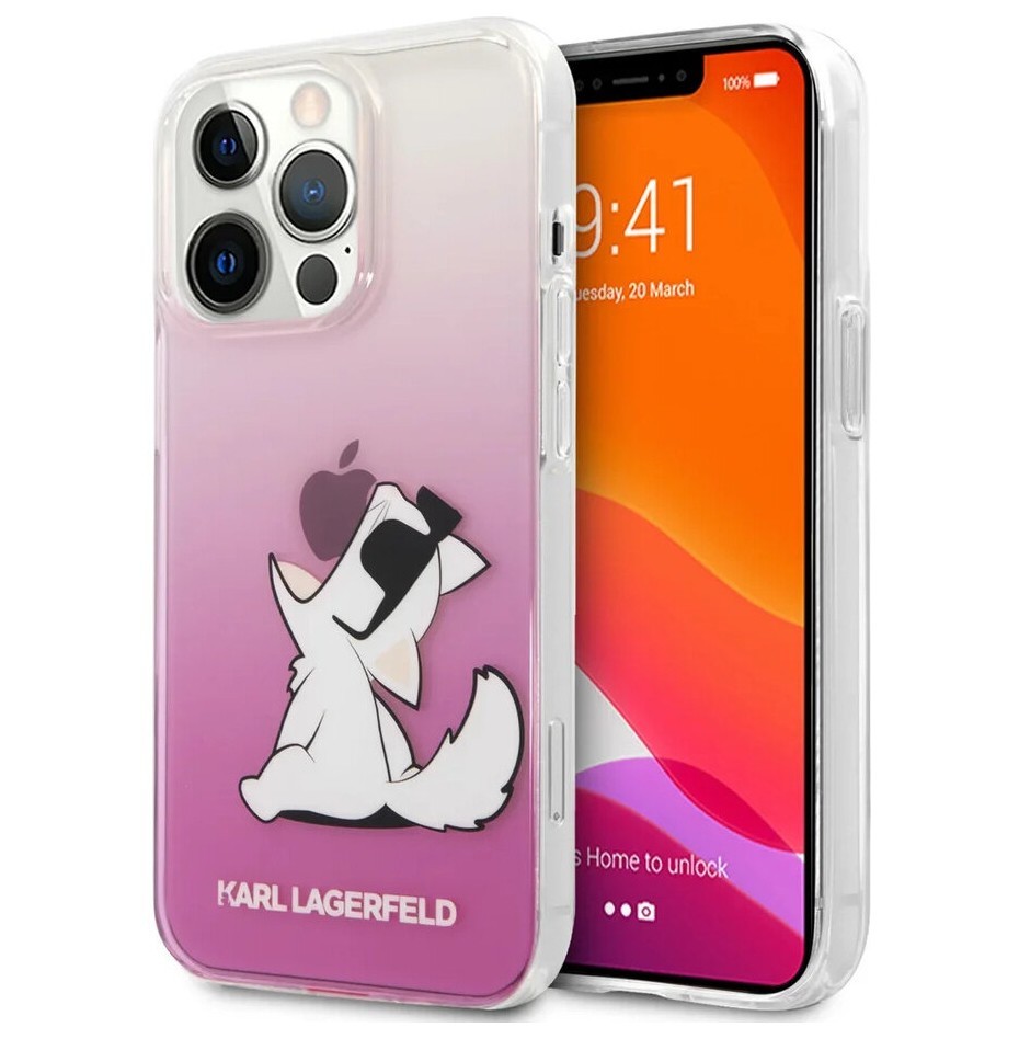 фото Чехол cg mobile karl lagerfeld pc/tpu choupette fun hard iphone 13 pro max, розовый