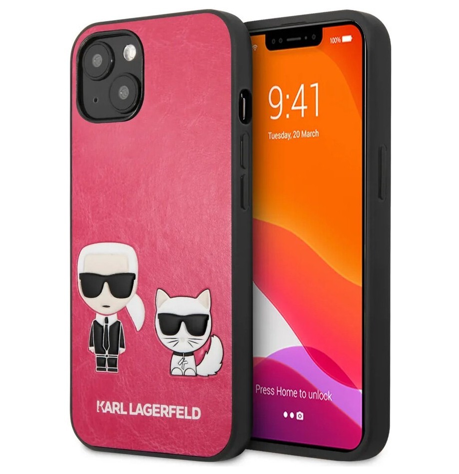 фото Чехол cg mobile karl lagerfeld pu karl choupette hard для iphone 13, фуксия