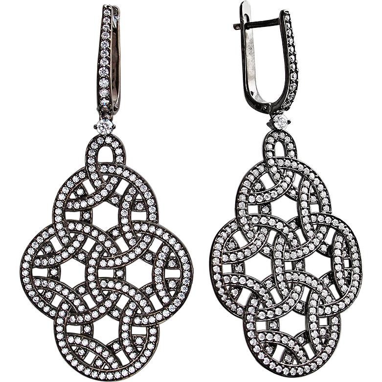 

Серьги женские из серебра Эстет 01С1510208Ч, фианит, 01С1510208Ч