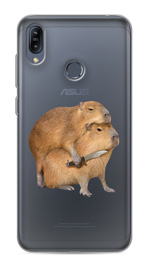 

Чехол на Asus Zenfone Max M2 ZB633KL "Капибара с ножом", Бежевый, 43750-1