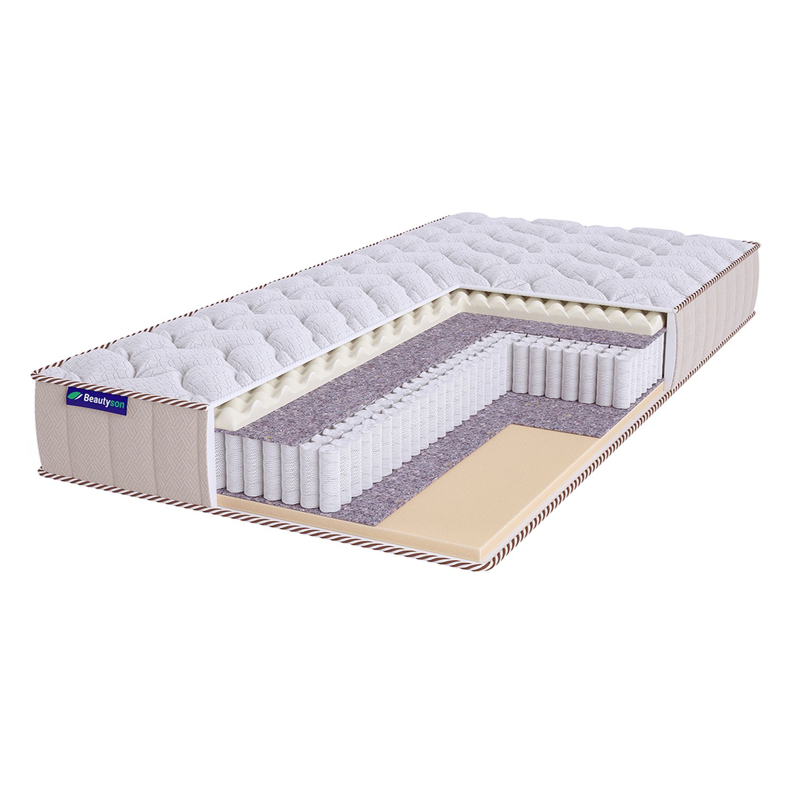 

Матрас Beautyson Roll Spring Massage Ecolatex 2 S1200 Lux, 180х185, 21 см, пружинный, Белый, Roll Spring Massage Ecolatex 2 S1200 Lux