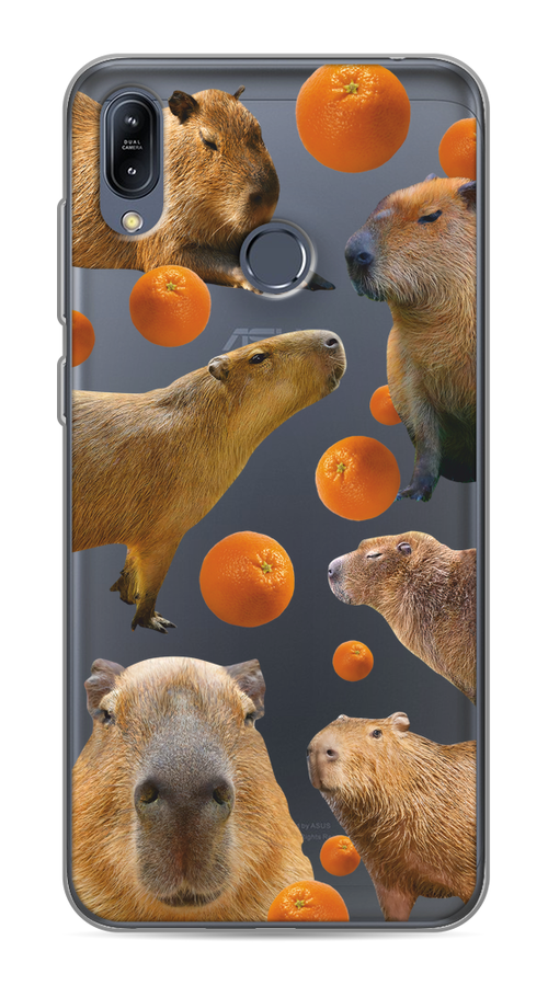 

Чехол на Asus Zenfone Max M2 ZB633KL "Капибара и апельсины", Бежевый;оранжевый, 43750-1